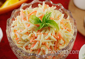 Салат из кольраби с морковью и яблоком