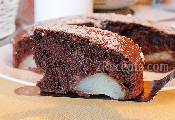 Шоколадный пирог с грушами - пошаговый рецепт с фото